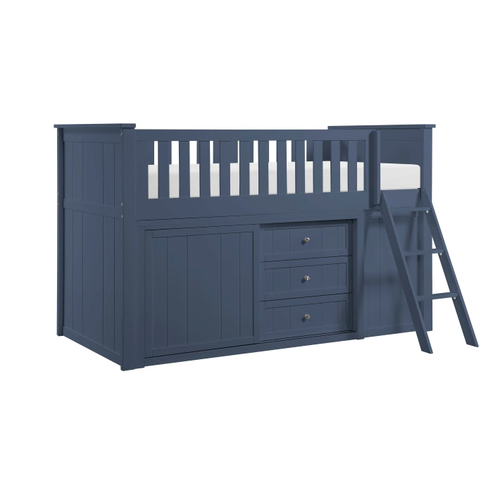 B2083BULL-1*BC2DR (6) Low Loft Bunk with Bookcase and 2 Dressers - B2083BULL-1*BC2DR