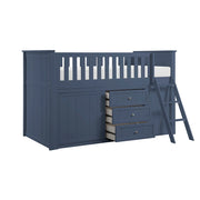 B2083BULL-1*BC2DR (6) Low Loft Bunk with Bookcase and 2 Dressers - B2083BULL-1*BC2DR