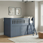B2083BULL-1*BC2DR (6) Low Loft Bunk with Bookcase and 2 Dressers - B2083BULL-1*BC2DR