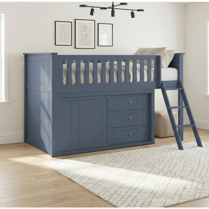B2083BULL-1*DR (4) Low Loft Bunk with Dresser - B2083BULL-1*DR