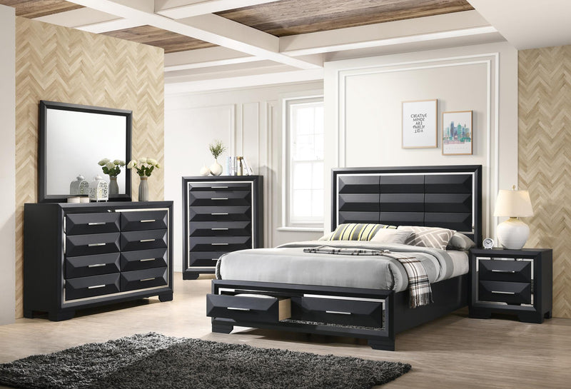 B240 - Lynn 5 PC (Queen Storage Bed, Dresser, Mirror, Nightstand, Chest) - B240-Queen-5PC