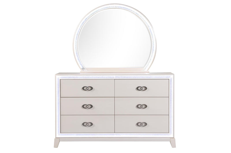 [B271-M] Santana - Mirror, Wood, Cream With : LED Light Box: 1 of 1 Each - B271-M