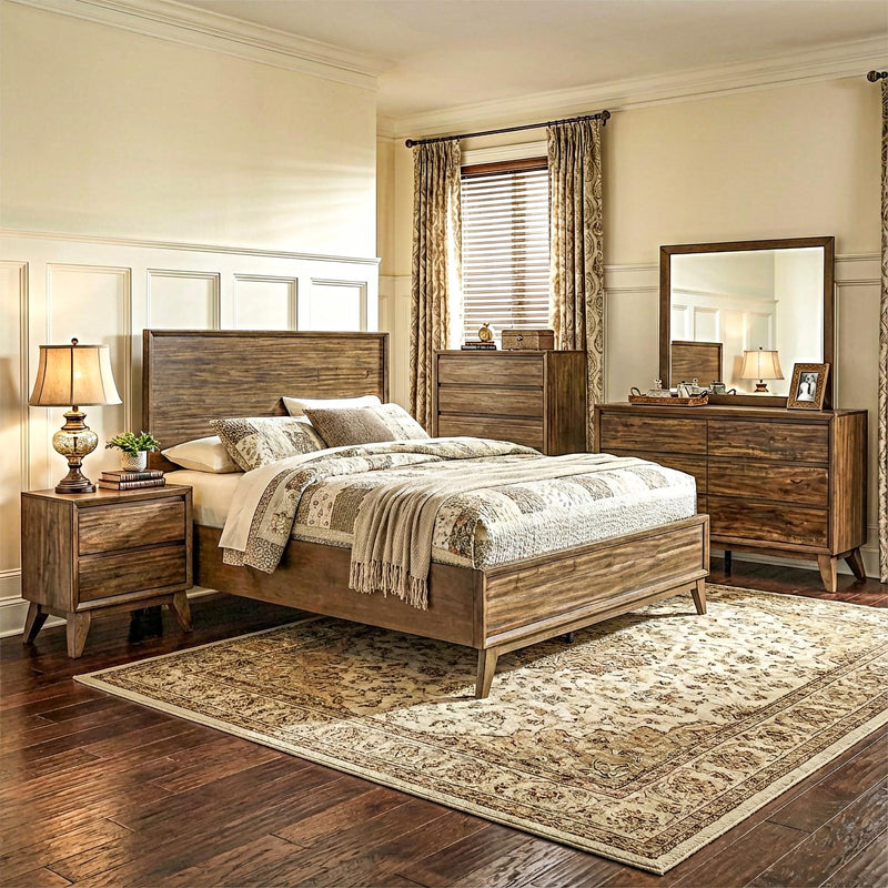[B339-QDMN] Ellison - BDMN (Queen) Queen, Solid Rubber Wood, Plywood, Acacia Veneer, MDF, Brown Each - B339-QDMN