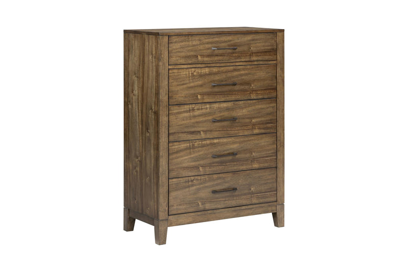 [B341-C] Langford - Chest, Solid Rubber Wood, Plywood, Acacia Veneer, MDF, Brown Box: 1 of 1 Each - B341-C