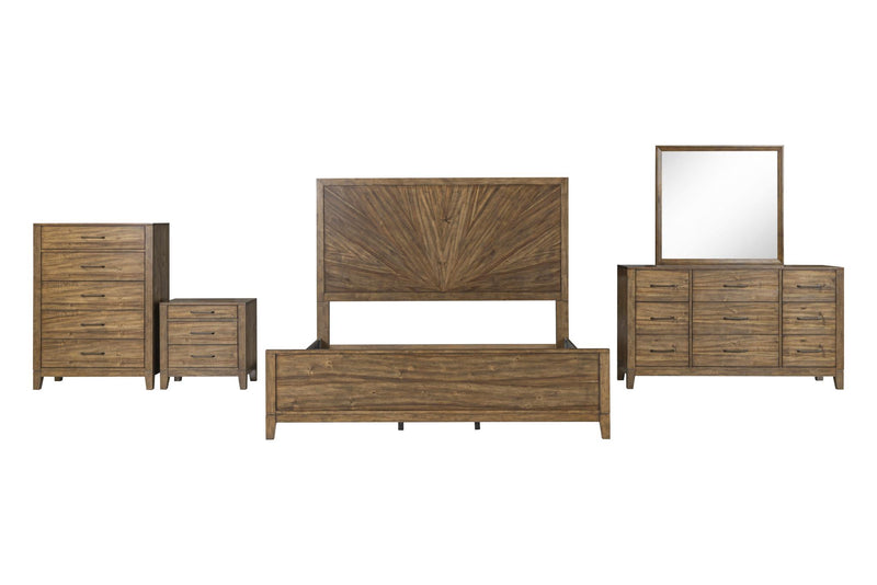 [B341-C] Langford - Chest, Solid Rubber Wood, Plywood, Acacia Veneer, MDF, Brown Box: 1 of 1 Each - B341-C