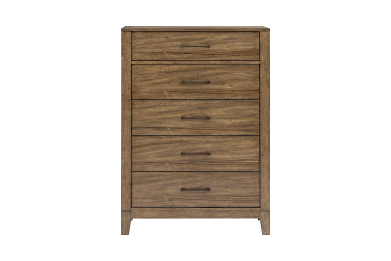 [B341-C] Langford - Chest, Solid Rubber Wood, Plywood, Acacia Veneer, MDF, Brown Box: 1 of 1 Each - B341-C