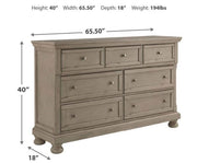 B421 - Carson LT Grey 5 PC ( Queen Bed, Dresser, Mirror, Nightstand, Chest ) - B421-Queen-5PC