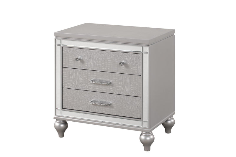 B515 - Emma Silver 4 PC (King Bed, Dresser, Mirror, Nightstand) - B515-King-4PC