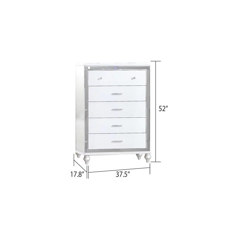 B516 - Emma White 4 PC (King Bed, Dresser, Mirror, Nightstand) - B516-King-4PC