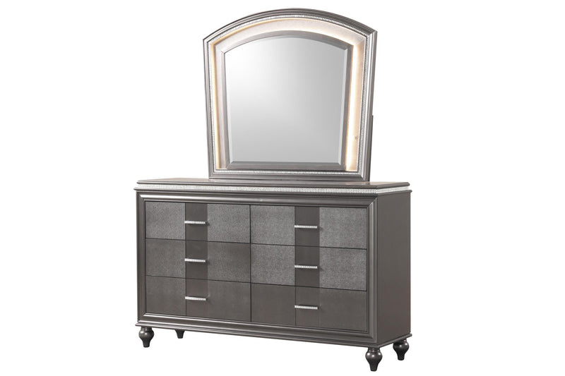 B525 - Sally Queen UPH Bed w/led Lights - B525-Queen