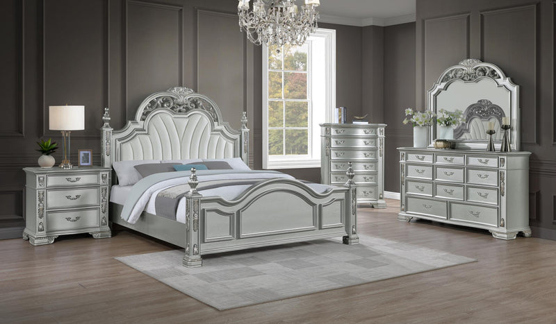 B581 - Atlas Silver 4 PC (Queen Bed, Dresser, Mirror, Nightstand) - B581-Queen-4PC