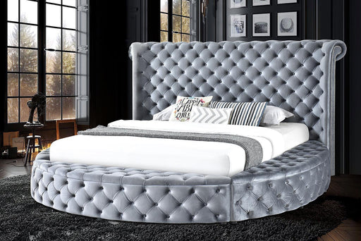 B816 - Grey Round Bed King Grey Round Storage Bed - B816-Grey-King