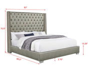 B830 - Annah Grey PU King Grey PU Bed - B830-King