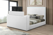 B841 - Rosalie White King Bed W/ TV Stand & Fireplace (White) - B841-King