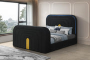 B845 - Evalyn Black King Bed W/ TV Stand & Fireplace (Black) - B845-King