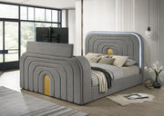 B847 - Evalyn Grey King Bed W/ TV Stand & Fireplace (Grey) - B847-King