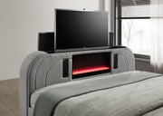 B847 - Evalyn Grey King Bed W/ TV Stand & Fireplace (Grey) - B847-King