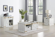 Bacerra Antique White/Gold Coffee Table - CM4018WH-C