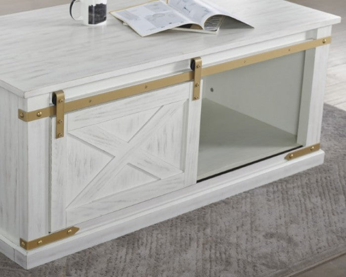 Bacerra Antique White/Gold Coffee Table - CM4018WH-C