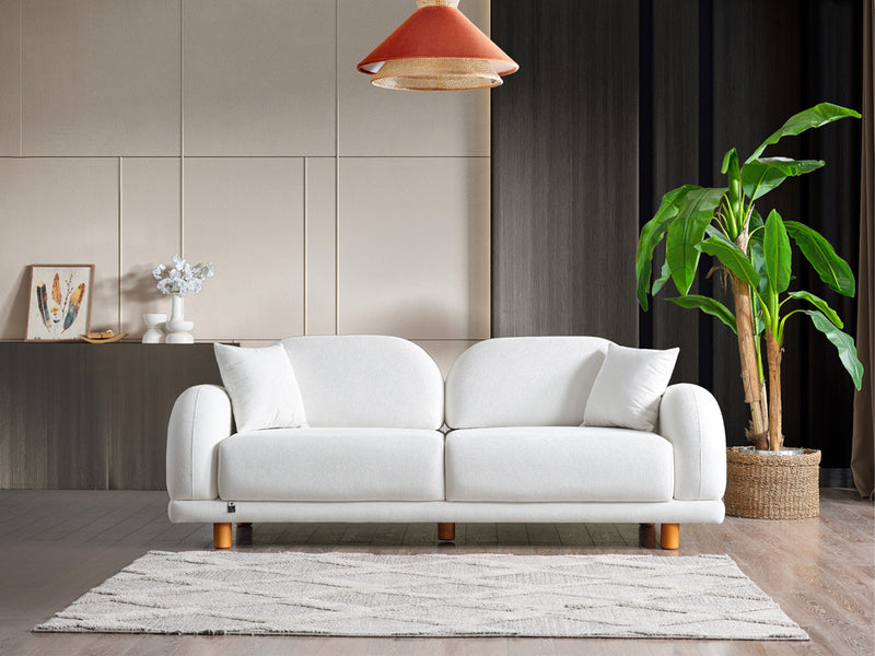 Bahama 4-pieces (2 Sofa & 2 Chair) Livingroom in White - Anthracite - 200-ELIF-BAH-A181-3311