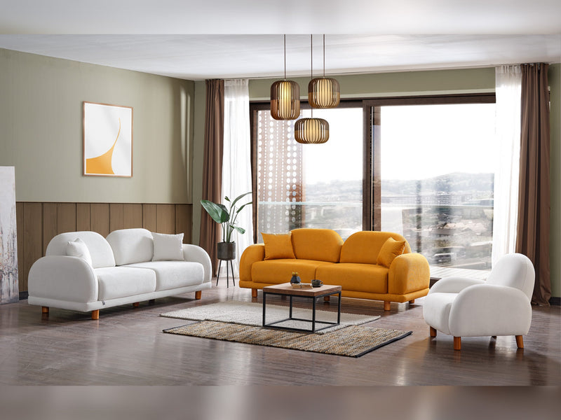 Bahama 4-pieces (2 Sofa & 2 Chair) Livingroom in White - Anthracite - 200-ELIF-BAH-A181-3311