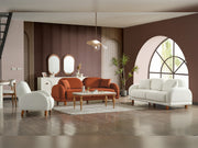 Bahama 4-pieces (2 Sofa & 2 Chair) Livingroom in White - Green - 200-ELIF-BAH-A182-3311