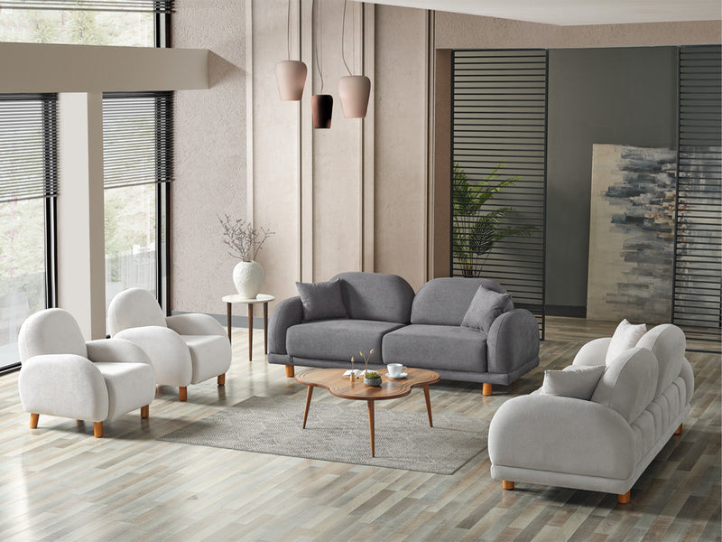 Bahama 4-pieces (2 Sofa & 2 Chair) Livingroom in White - Green - 200-ELIF-BAH-A182-3311
