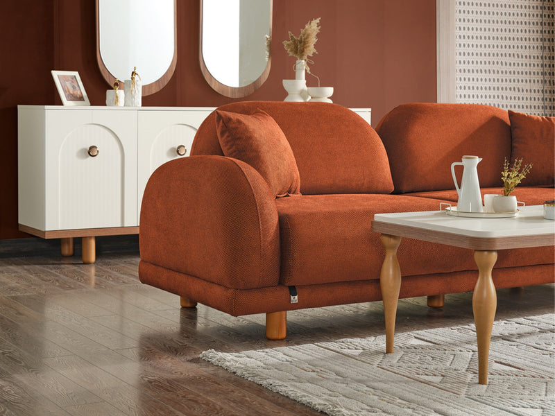 Bahama 4-pieces (2 Sofa & 2 Chair) Livingroom in White - Green - 200-ELIF-BAH-A182-3311