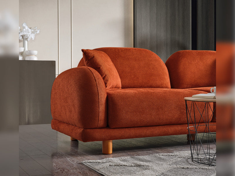 Bahama 4-pieces (2 Sofa & 2 Chair) Livingroom in White - Yellow - 200-ELIF-BAH-A180-3311