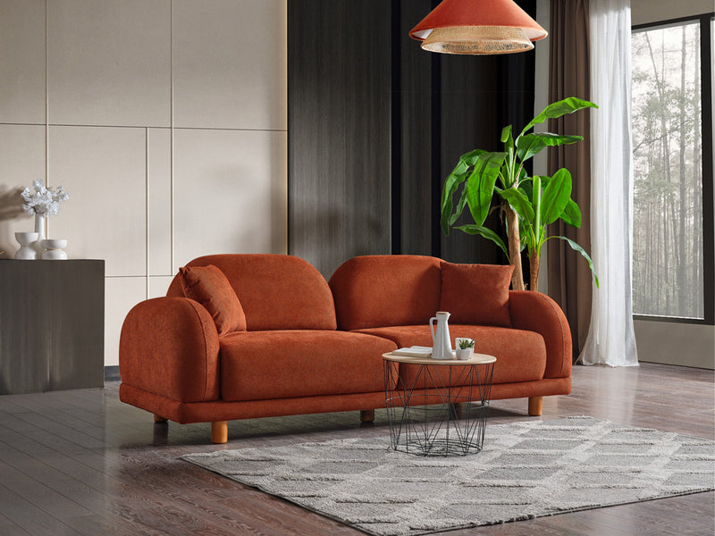 Bahama 4-pieces (2 Sofa & 2 Chair) Livingroom in White - Yellow - 200-ELIF-BAH-A180-3311