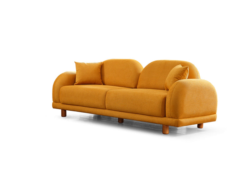 Bahama 4-pieces (2 Sofa & 2 Chair) Livingroom in White - Yellow - 200-ELIF-BAH-A180-3311