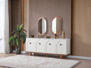 Bahama Diningroom (Consol With Mirror & Dining Table & 6 Dining Chair) - 115-BAH-DT-SET