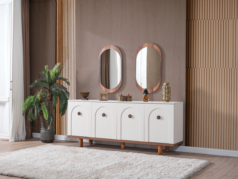 Bahama Diningroom (Consol With Mirror & Dining Table & 6 Dining Chair) - 115-BAH-DT-SET