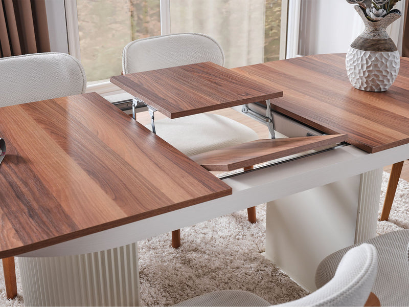 Bahama Diningroom (Consol With Mirror & Dining Table & 6 Dining Chair) - 115-BAH-DT-SET