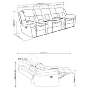 Bahrain 5-piece Power Home Theater Seating Charcoal - 609541PT