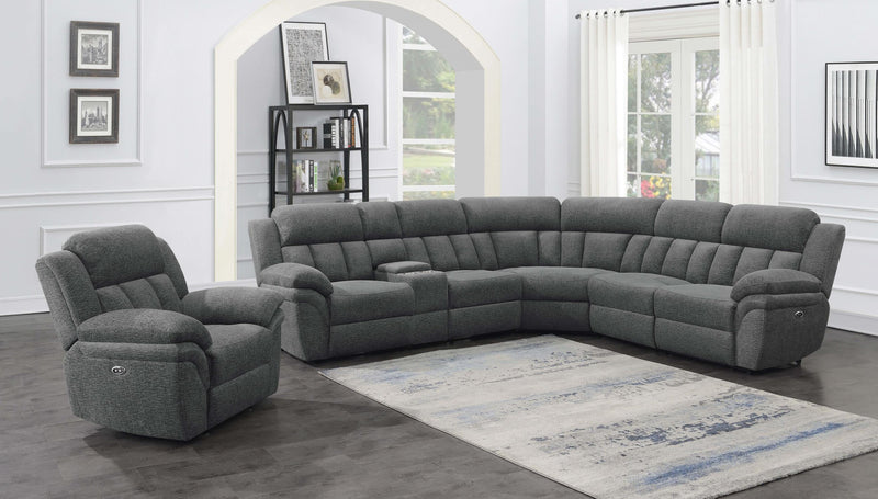 Bahrain 6-piece Modular Power Reclining Sectional Charcoal - 609540P