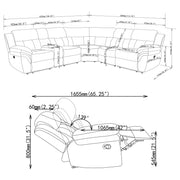 Bahrain 6-piece Modular Reclining Sectional Sofa Charcoal - 609540