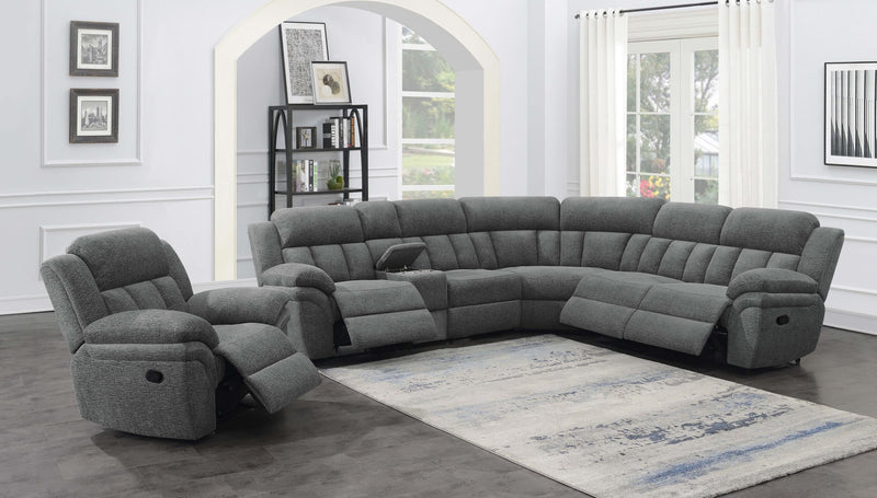 Bahrain 6-piece Modular Reclining Sectional Sofa Charcoal - 609540
