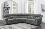 Bahrain 6-piece Modular Reclining Sectional Sofa Charcoal - 609540