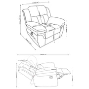 Bahrain Upholstered Glider Recliner Charcoal - 609543