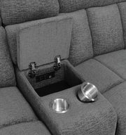 Bahrain Upholstered Motion Loveseat Charcoal - 609542
