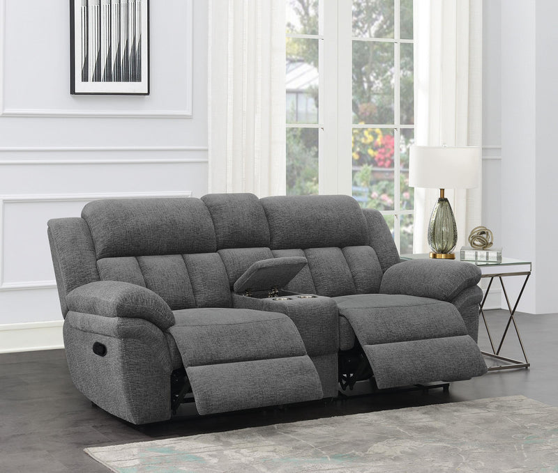 Bahrain Upholstered Motion Loveseat Charcoal - 609542