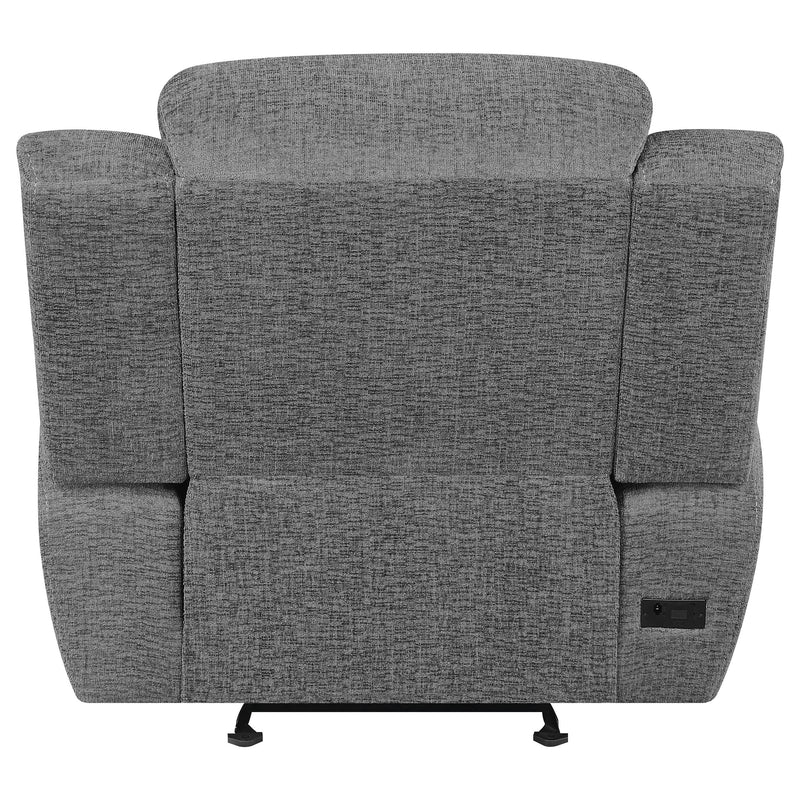 Bahrain Upholstered Power Glider Recliner Charcoal - 609543P