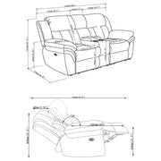 Bahrain Upholstered Power Loveseat Charcoal - 609542P