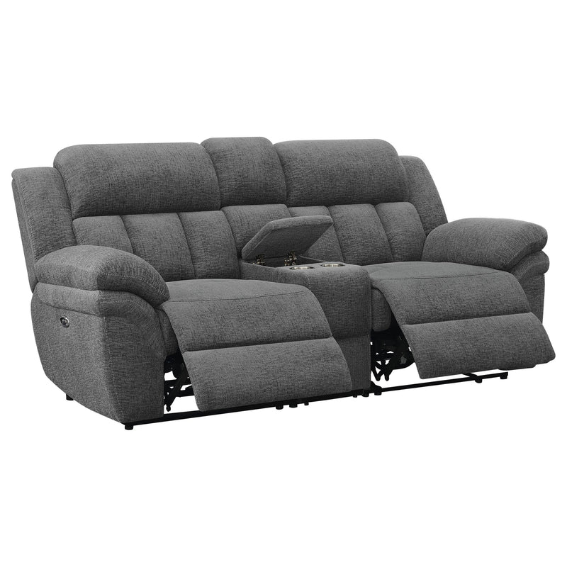 Bahrain Upholstered Power Loveseat Charcoal - 609542P