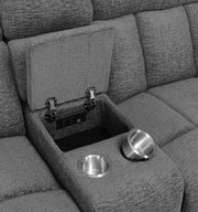 Bahrain Upholstered Power Loveseat Charcoal - 609542P