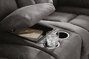 Bakerstein Reclining Sofa and Reclining Loveseat with Console in Galaxy - PKG027166