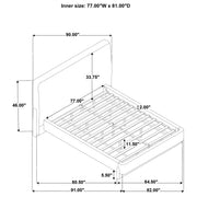 Baldacci Upholstered Eastern King Platform Bed Curry and Walnut - 315954KE