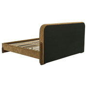Baldacci Upholstered Eastern King Platform Bed Curry and Walnut - 315954KE
