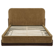 Baldacci Upholstered Queen Platform Bed Curry and Walnut - 315954Q